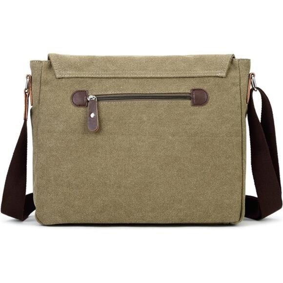 Canvas Messenger Bag Small Crossbody Bag Vintage Shoulder Bag for Men Women - Picture 3 of 8